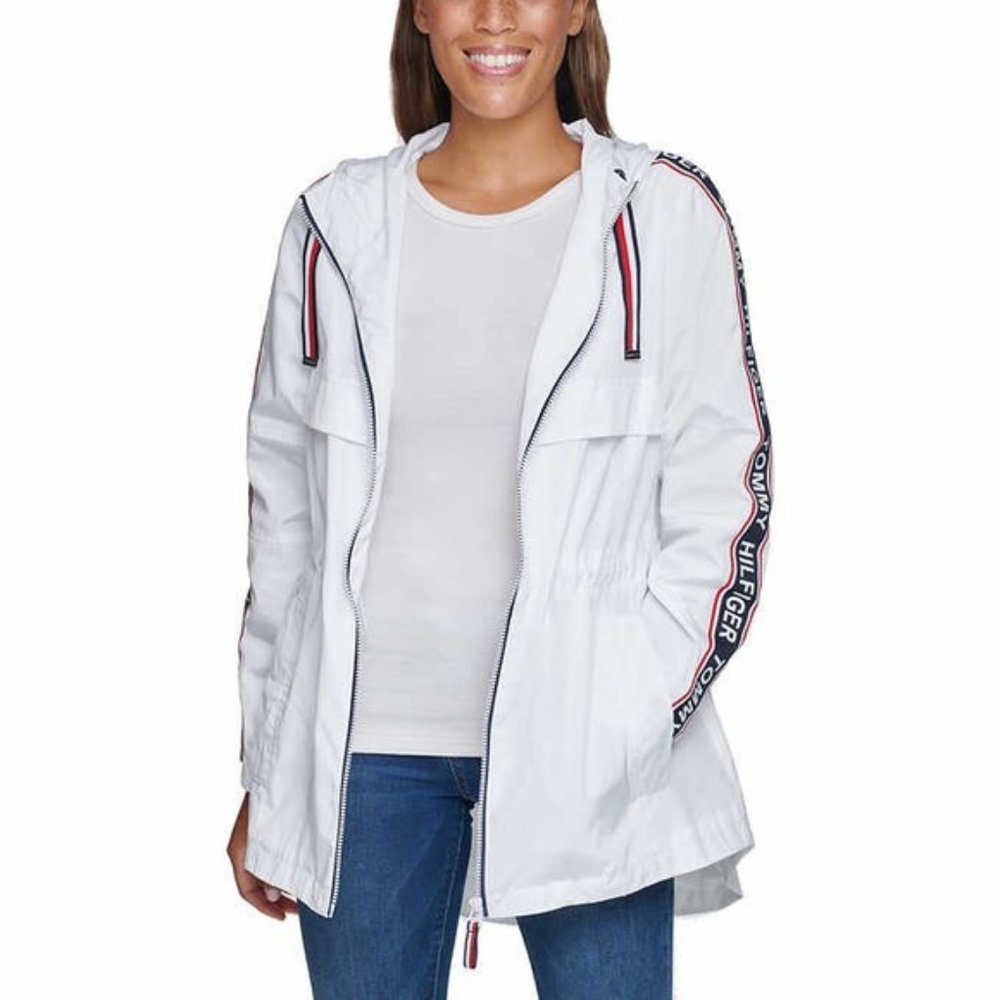 Tommy Hilfiger Ladies Windbreaker Rain Jacket Coat - Picture 2 of 14